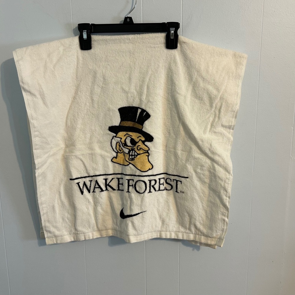 Nike Wake Forest Demon Deacons Vintage Golf Rally Towel White Cotton Made in USA